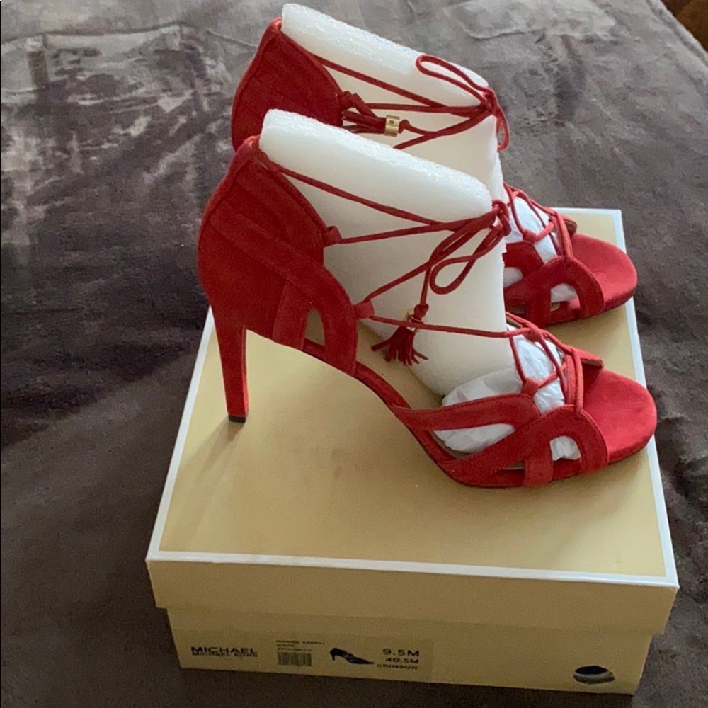 Michael Kors - Red suede lace pumps (NEW) - Picture 3 of 8